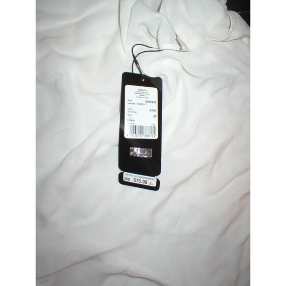 NWT $575 Silk Escada Designer White Blouse Top 40 Womens 10 M New Crystals Work - Picture 8 of 8